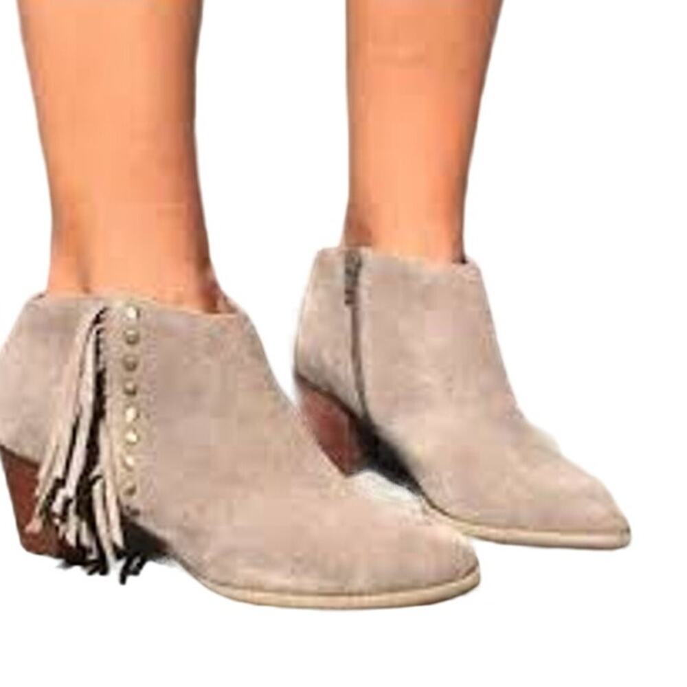 Vionic Faros Bootie Fringe Zip Side Tan 5